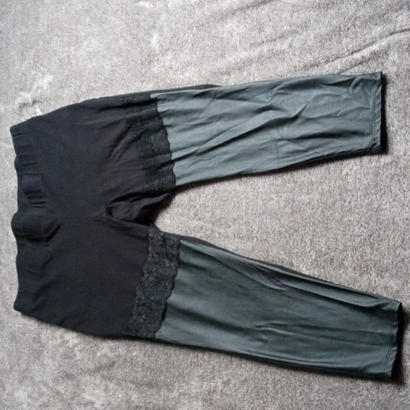 Torrid lace and faux leather cropped pants - Picture 1 of 7